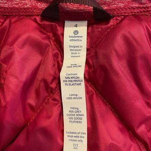 lululemon athletica Jackets & Coats - Lululemon Down for a Run Vest - Women's size 4 lululemon athletica Jackets & Coats - Lululemon Down for a Run Vest - Women's size 4
